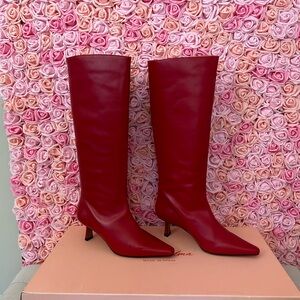 Ana Palma red leather boots